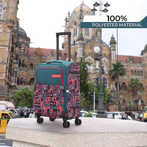 Nasher Miles India Expander Soft-Sided Polyester Cabin Luggage Teal 20 inch |55 Trolley Bag 2
