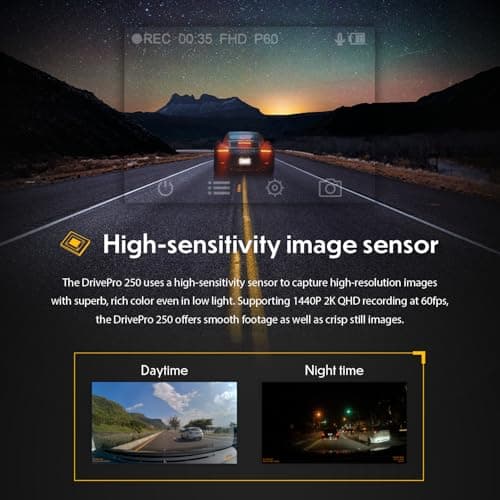 Transcend DrivePro 250 Dash Camera for Car | Dashcam for Cars | Car Dash Camera |2K QHD 1440P| Sony STARVIS™ | WiFi | GPS | Build-in Battery&Display | 2 Yrs Manufacturer's Warranty | Made in Taiwan 4