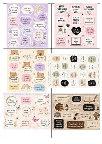 Cute Butterfly & Teddy Sticker Combo Pack of 2 Sheets(10x14 cm) | Motivational Quotes & Kawaii Stickers | Waterproof Mobile, Laptop, Journal Stickers Little Things that Make You Smile ” 3