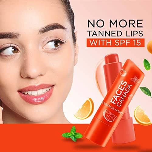FACESCANADA Lip Balm - Orange Mint 01, 4.5g | 12HR Moisture | SPF 15 | Shea Butter, Vitamin C & E Enriched | Hydrating & Nourishing For Dry Chapped Lips | Softens Lips pack of 1 3