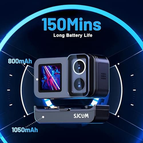 SJCAM SJ20 Dual-Lens UHD 4K30fps Action Camera | 8-Hour, Super Night Vision | 2.29' Dual Touch Screen | 40M Waterproof | 2.4G/5G Dual WiFi | Six-axis gyro stabilization for Live Steaming/Vlog | Black 5