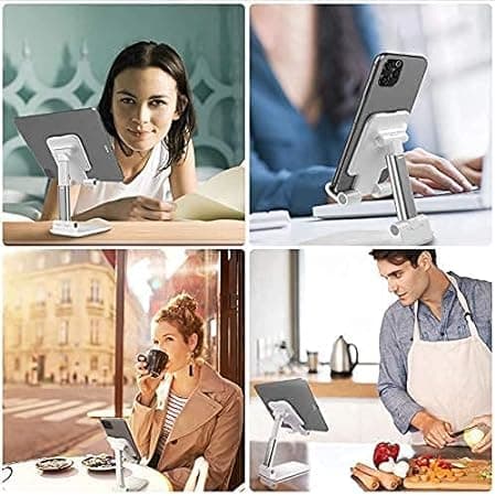 MAXXOX Mobile Holding Tabletop Stand, 0-135 Perfect View, Height Adjustment, Wide Compatibility, Multipurpose, Anti-Skid Design (Twistand, Black) 5