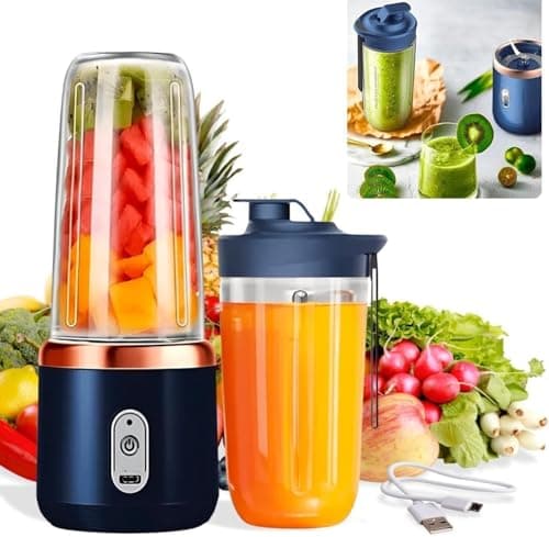 Portable Blender Electric Juicers Fruit Mixers USB Rechargeable Smoothie Mini Personal Juicer 6 Blades 3Gears With 1500 Mah Rechargeable Battery-Smoothie Food Blender A34