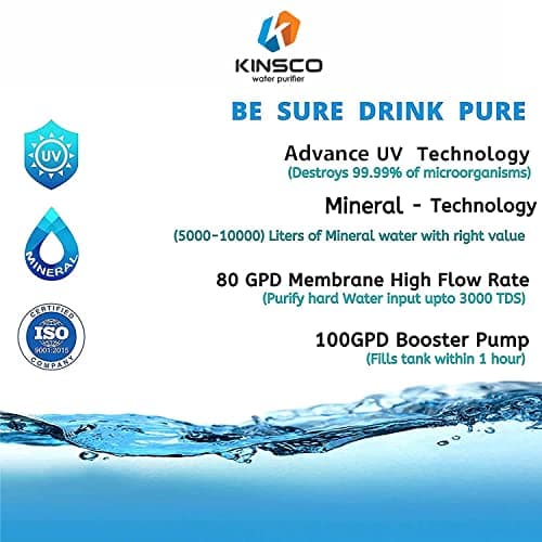 Kinsco Aqua Punch 15 Litre Copper + RO + UV + UF + TDS Adjuster Pure Copper Water Purifier Dispenser Machine, Black (With Free Pre Filter) 4