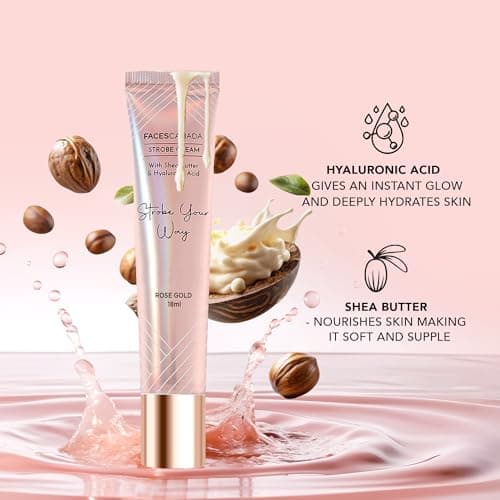 FACESCANADA Celeb Glow Combo | Strobe Cream - Rose Gold, 18ml + Hydra Matte Foundation - Absolute Ivory, 18ml + Comfy Matte Wow - Choco Couture, 3.8ml | Highlighter | Highly Pigmented | Pack of 3 4