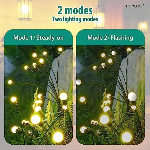 Homehop Solar Light Outdoor Swaying Firefly Garden lamp with 8 Led, Waterproof for Home Decor & Courtyard, Auto On/Off,Warm White (ABS Stainless Steel) 2