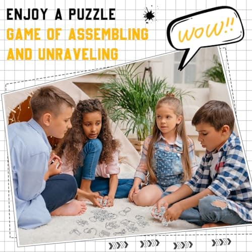 PATPAT Brain Teasers Metal Wire Puzzle Game for Kids, IQ Tester, Brain Games for Kids Adults, Fun Fidget Puzzles, Train Brain, Disentanglement Puzzle Unlock Interlock Toys with Travel Bag Set of 36 4