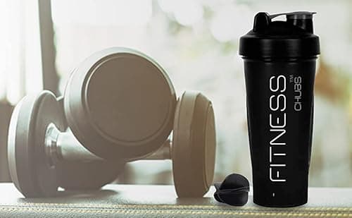 CHUBS Fitness Series Protein Shaker Bottle,700 ml 100% Leak Proof Guarantee, Gym Bottle for Protein Bottle Pre Workout BCAAs, BPA Free Material Shaker with Plastic Ball(BLACK)-700Ml 4