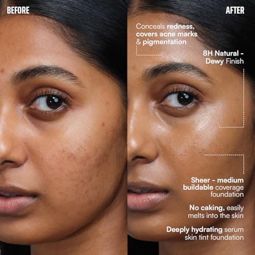 FAE Beauty Face Card Skin Tint SPF 15 Serum Foundation | Buildable, Sheer to Medium coverage | Lightweight, 2-in-1 Makeup + Skincare Foundation | Dewy & Radiant Finish, Transfer-proof | With Hydra-Fus 3