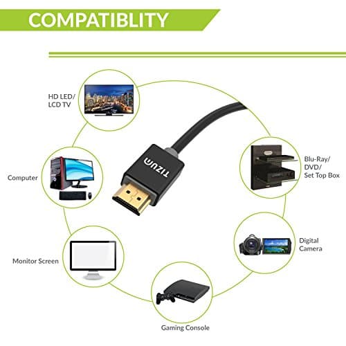 TIZUM “Ultra” Gold Plated High Speed 4K HDMI to HDMI Cable/HDMI 2.0 Cord 18Gbps, Compatible with 3D,HD Audio & Video 2160p - For Laptop,Projector,TV,Xbox 360,PS5,PS4,Blu-Ray, Camera (3 M/10 Ft) 5