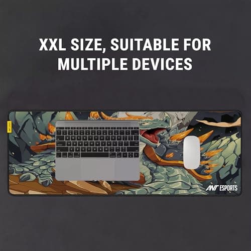 Ant Esports Golden Dragon Unique Mouse Pad Gaming Mouse Pad Extended Mouse Mat for Mouse Keyboard with Stitched Edges Waterproof Non-Slip Base Mousepads for Office Home Shop Gaming Extra Large_Gold 4