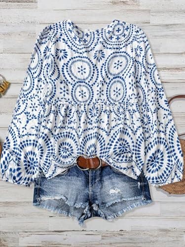 Zilcon Women's V-Neck Summer Woman Stylish Western Basic Tops (in, Alpha, XL, Regular, Blue) 2