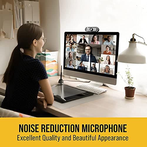CARE CASE® 720P HD Webcam for PC Desktop & Laptop with Built-in Noise Isolating Microphone & Wide Angle Lens & Large Sensor for Superior Low Light 4