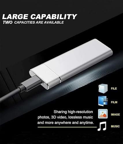 ELBME External Hard Drive Portable SSD External Hard Drive,Solid State Data USB 3.0 Type-C Support for Computer Backup Drive Windows XP PC Laptop and Mac Data Storage Transfer Black 1TB 3