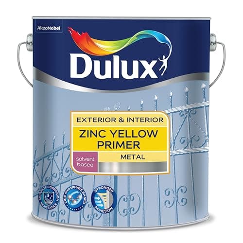 Dulux Zinc Yellow Metal Primer | Quick-Drying, Rust & Corrosion Resistant | Interior & Exterior Use | All-Weather Protection & High Durability for Metal Surfaces | 1 Litre
