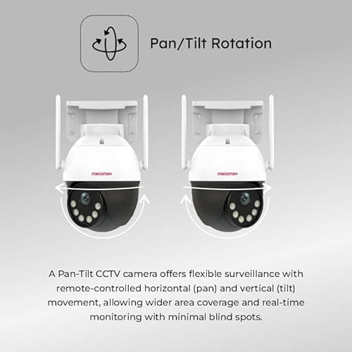 MANOMAY 3MP 4G Pan Tilt Security Camera IP65 Rated Smart Auto Tracking Two Way Audio Human Detection 4G SIM Support 256GB Memory Card Cloud Storage Alexa Compatible M1094S| BIS-ER Approved 3