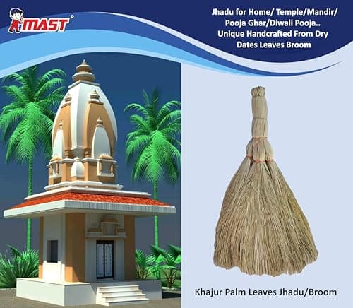 Mast Kersuni Khajur/Palm Dry Leaves Soft Broom for Home/Outdoor/Temples/Schools Floor Cleaning (Pack of 2) 4