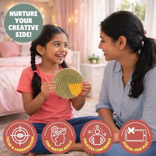 Kalakaram Macrame Kit for Beginners | DIY Art & Craft Kit for Kids, Teens & Adults | DIY Embroidery Activity Craft Set | Learn Knotting, Wall Hanging, Keychain & Handmade Décor | Birthday Gift for Gir 4