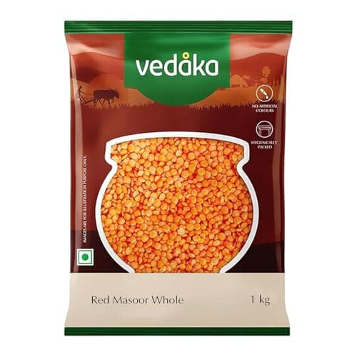 Amazon Brand - Vedaka Premium Red Masoor Whole, 1kg