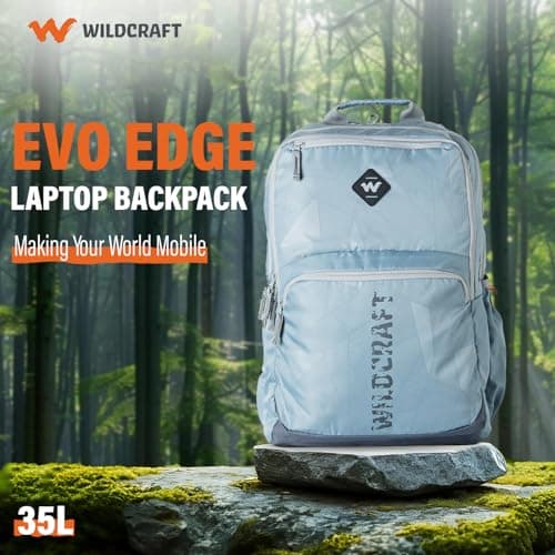 Wildcraft Evo Edge 35 Laptop Backpack for Men & Women - Limestone | Water-Resistant & Lightweight Backpack with Rain Cover | Unisex Backpack for Gym, Office, College & Travel 2