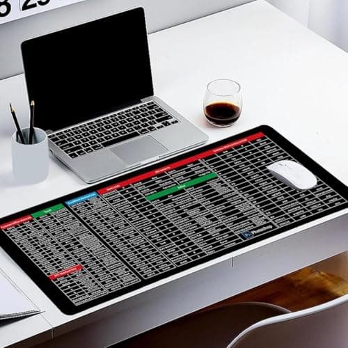 Vederio Large Keyboard Shortcut Desk Mouse Pad 80x30cm Office & Computer Shortcut Keys Guide Extended Mouse Mat Anti-Slip Rubber Base Desk Pad for Laptop PC Gaming Coding Excel Word Photoshop CAD User