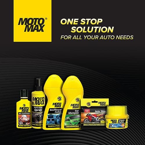 Motomax Cream Polish, 60gm with Carnuba Wax, with Sponge, Clean Polish Shine Cars, Bike, Motorcycle| Long term Protection from pollutant, rain water repellant | Shine painted, plastic & metal surfaces 5