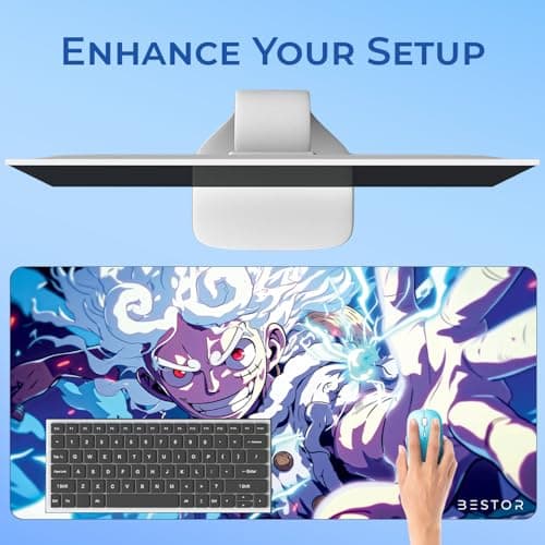 BESTOR Anime Extended Gaming Mouse pad with Anti-fray Stitching, Waterproof Surface & Non-Slip Rubber Base Gaming Mouse Mat for Laptop (60cmx34cm) 4