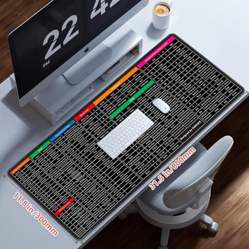 CLOUDHAWLT Keyboard Shortcut Mouse Pad, Office/Excel/Word/PPT Shortcuts Cheat Sheet Mat, Quick Key Super Large Anti-Slip Keyboard Pad wit Clear Shortcut Key Patterns(31.5 * 11.8in) 3