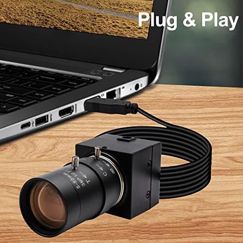 Hotpet 8MP 10X Optical Zoom USB Webcam, 5-50mm Manual Focus Lens Webcam 2448P USB Camera Industrial Web Camera Support OpenCV for Linux Windows Android Mac, Plug&Play, UVC 6