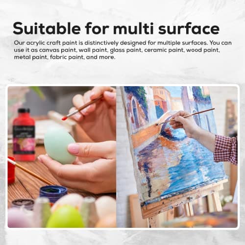 GRANOTONE Acrylic Colour Art and Craft Paint, DIY, Rich Pigment, Non-Cracking for Canvas, Wood, Leather, Earthenware, Metal - 500 Ml (Terracotta) 5