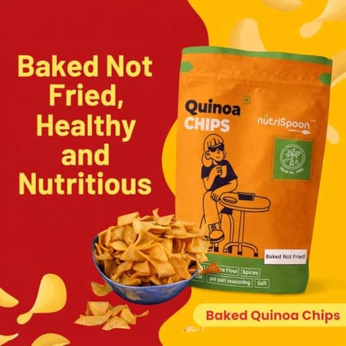 Nutrispoon Quinoa Chips Baked Supergrain Superfood Masala Flavour - Palm Oil Free | Flavored Chips | High Protein, Healthy, Gluten-Free | Crunchy Snacks - 40 Gram 4