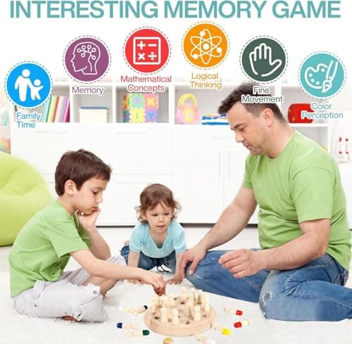 Storio Educational Learning Geometric Shape Memory Chess Puzzle | Quick Color, Shape Matching Board Game | Sensory Educational Learning Toy for Kids 4