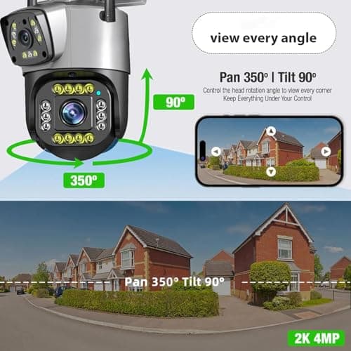 Eyetech 6MP Smart WiFi Dual Lens Outdoor PTZ CCTV Camera | Full HD | 360° View | Color Night Vision | Two Way Audio | Wireless Home Security Camera with Mobile App V380 Pro (Dual Lens PTZ) 4