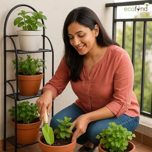 ecofynd Gardening Transplanter Hand Tool (Small Trowel with Wooden Handle), Home Garden Durable Plant Tool, Planting, Weeding, Pruning, Soil Maintenance, Farming Essential Kit (GT010) 6