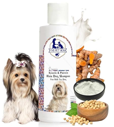 The Pet Mom Organic Keratin & Protein Hair Dog Shampoo for Shih Tzu Dog & Puppy | Healthy Pet Fur Nourish, Strengthen & Shine | Deep-Cleansing & Removes Dirt | All Dog's Breed –200ml