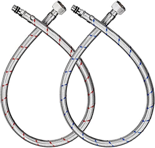 ALTON ALD195, SS-304 Grade, Replacement 24-INCH Hose Pipe for Basin and Kitchen Mixers, 2-Piece Set, Grey