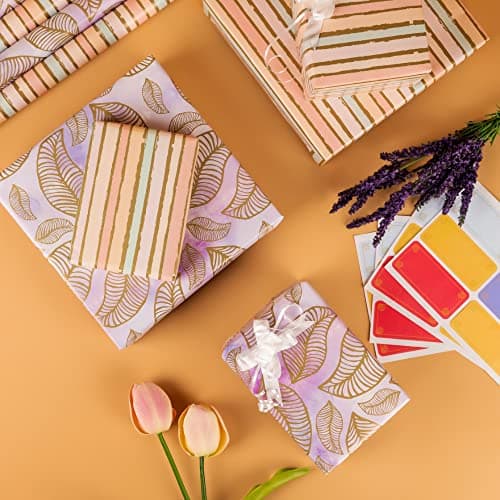 Birch & Co. Gift Wrapping Paper Sheet - Premium Design Paper for Packing, Mix, Pack of 6, Multicolor 5