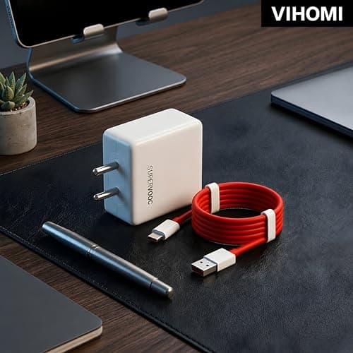 VIHOMI 85W SuperVOOC Fast Charger with Type C Cable | USB C Fast Charging Adapter Compatible with OnePlus 10R, 11R, Nord 3, Oppo, Realme, Vivo & iQOO Smartphones | Cable Included 4