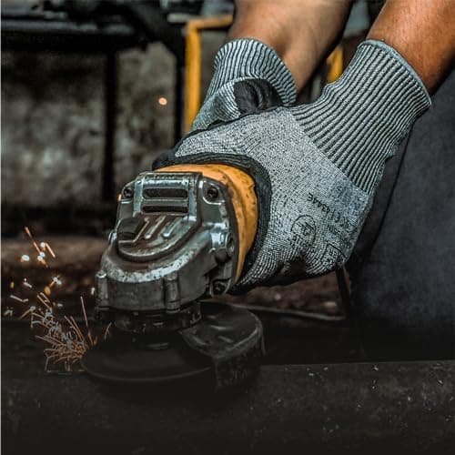 BLACK+DECKER Supported Safety Hand Gloves With 15 Gauge Grey Hpp Liner & Nitrile Coating|Safety Gloves For Mechanical Risk & Multipurpose Use For All Industries|Size-L| BXPG0355IN-L 3
