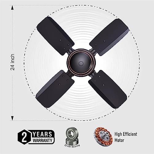 DIGISMART Uphaar 600 MM Ceiling Fan 850 RPM High Speed Air Delivery with 4 Blades, Anti-Dust Coating, 2 Years Warranty - Uphaar Brown 2