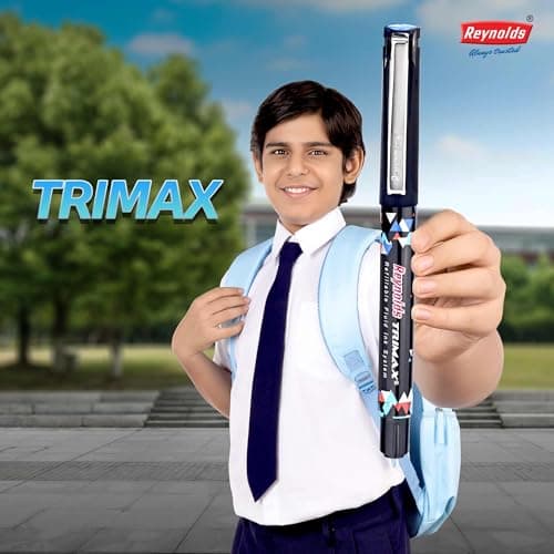 Reynolds TRIMAX Rollerball Pen Refills Set - 4 Refills Set|Roller Ball PENS for Writing | Pen for Students & Office Stationery | 0.5 mm TIP Size 4