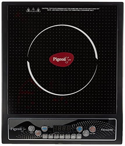 Pigeon By Stovekraft Favourite 1800-Watt Induction Cooktop, Crystal Glass, Black 2