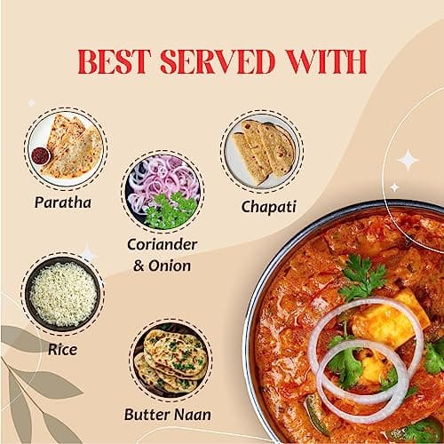 MAZAYA Heat & Eat Fully Cooked Ready to Eat Kadhai Paneer (Veg 300 Grams) with No Preservatives, No Added Artificial Colour & Flavour | Natural Instant Food Items Ready to Eat 5