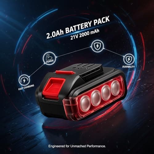 THOR 21V Cordless Impact Drill Kit | 2x 2.0Ah Batteries, Fast Charger, Metal Chuck, LED Light | Variable Speed, 31 Accessories, BMC Box | Compact Professional Home DIY Drilling 3