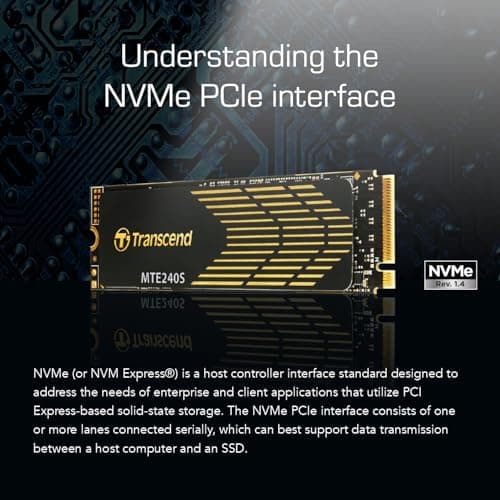 Transcend 1TB SSD NVMe PCIe Gen4 x4 240S, Solid State Drive, M.2 2280, Sequential Read/Write - up to 3,800/3,200 MB/s - TS1TMTE240S 5