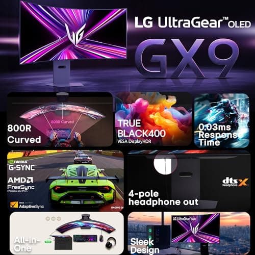 LG 39GX900A 99.1cm (39 Inch) Ultragear OLED (3440x1440) Curved Gaming Monitor, 240Hz, 0.03ms(GtG), NVIDIA G-Sync, AMD FreeSync Premium Pro, HDMI X 2, DP, USB-C, Tilt/Height/Swivel Adjustable (Black) 2
