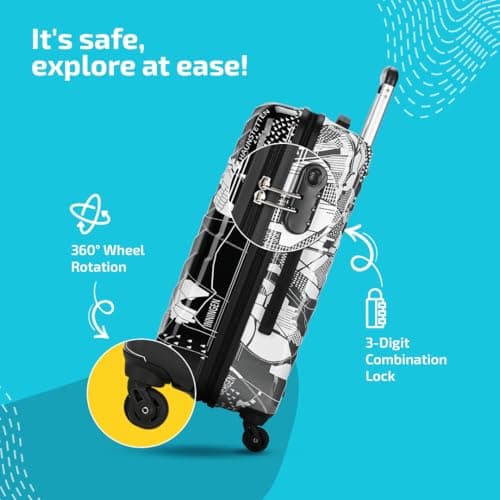 Skybags Medium Acrylonitrile Butadiene Styrene (Abs) Trooper Check-in Size Hard Luggage (65Cm) | Luggage Trolley with 4 Spinner Wheels and Resettable Combination Lock | Black 5