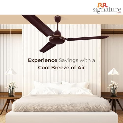 RR Signature Morpheus1200MM Star-rated BEE Certified Energy Efficient 52-Watt High Speed Ceiling Fan (Brown) 5