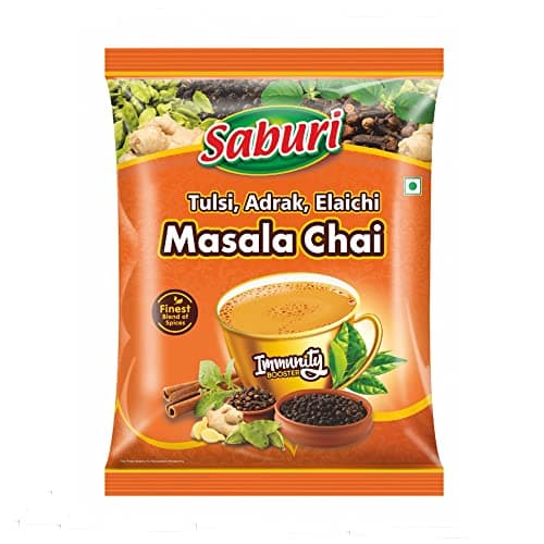 Saburi Masala Tea 500g | 100% Natural Spices - Tulsi, Adrak & Elaichi | Immunity Booster | Assam Tea | Masala Chai | Chai Patti | Chai Masala | Tea