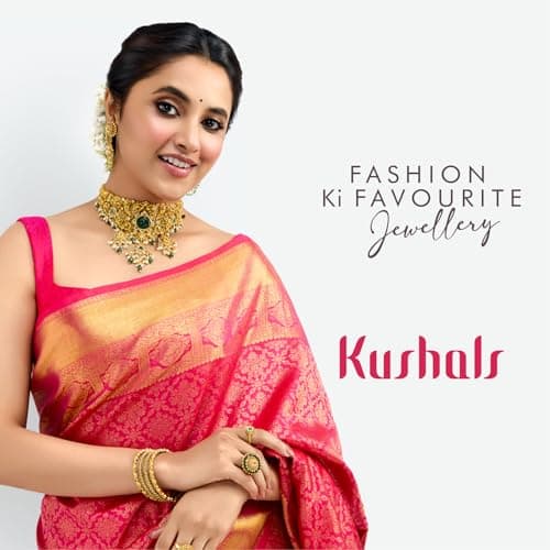 KUSHAL'S Fashion Jewellery white gold polished 92.5 Silver temple necklace, Best for festive & Special Occasion - 452651 5